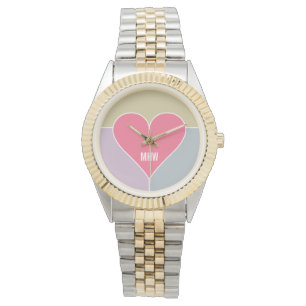 Heart Pattern custom monogram watches