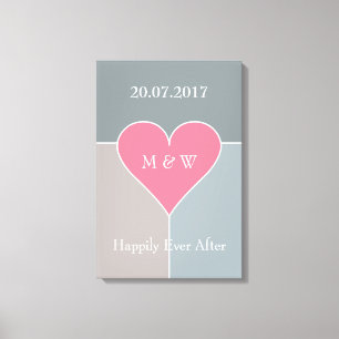 Heart Pattern custom text wrapped canvas