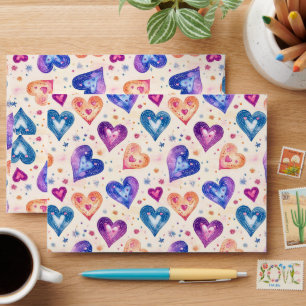 heart pattern envelope