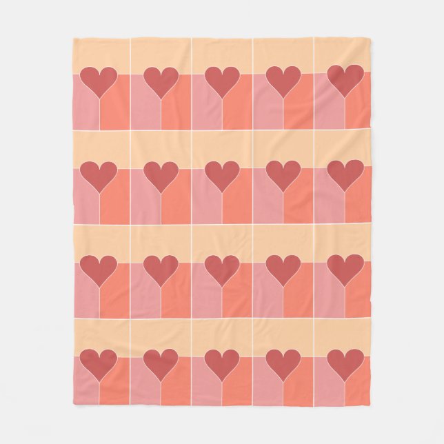 Heart Pattern fleece blankets (Front)