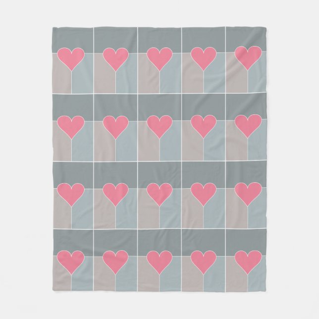 Heart Pattern fleece blankets (Front)