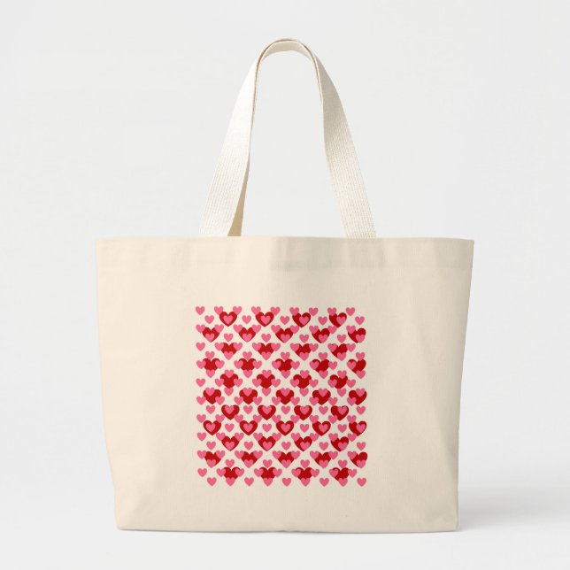Heart Pattern Large Tote Bag (Front)