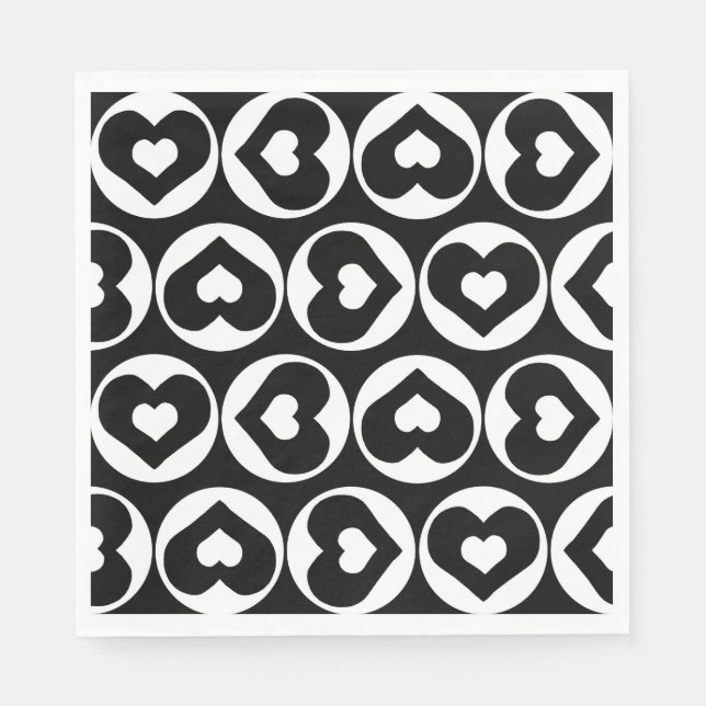Heart Pattern Love Graphic Bold Napkin (Front)
