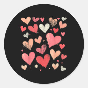 Heart Pattern – Love Theme – For Him And Her Classic Round Sticker
