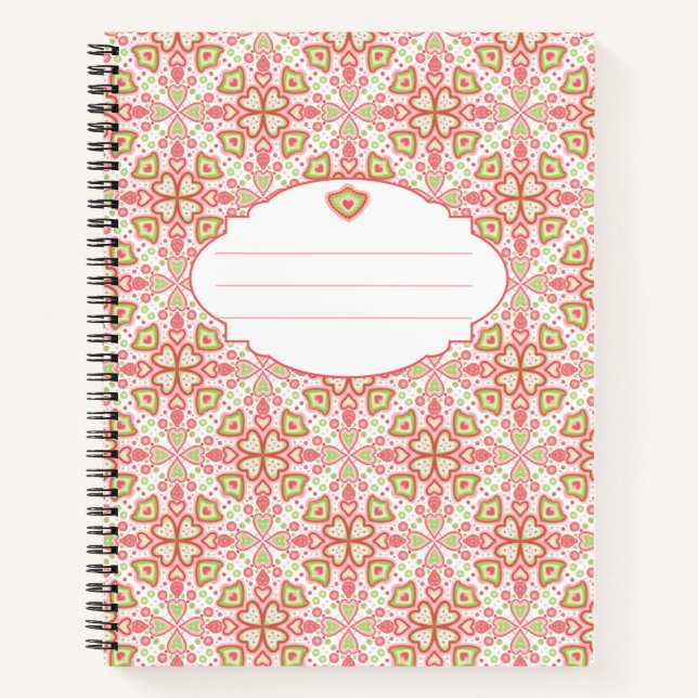 Heart Pattern Notebook – Customise Interior Pages (Front)
