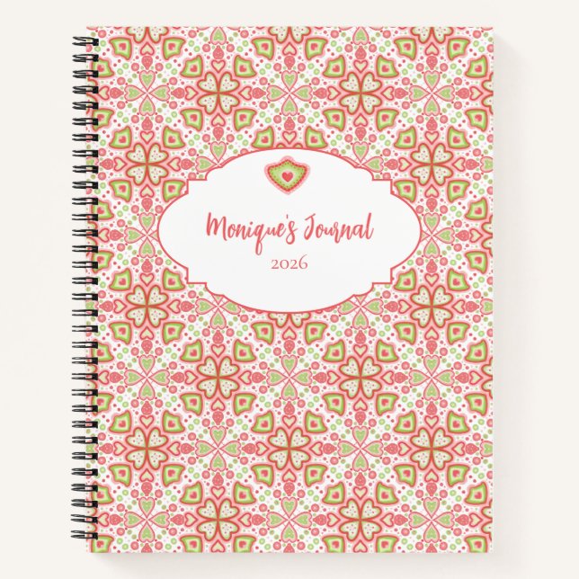 Heart Pattern Notebook – Customise Interior Pages (Front)