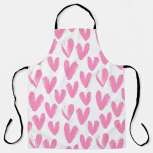 Heart pattern painted hearts apron