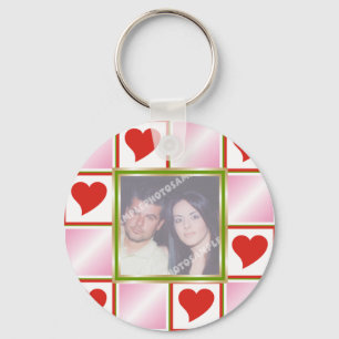 Heart Pattern Photo Keychains