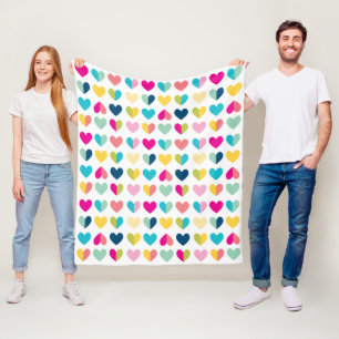HEART PATTERN pretty modern pop geometric shapes Fleece Blanket