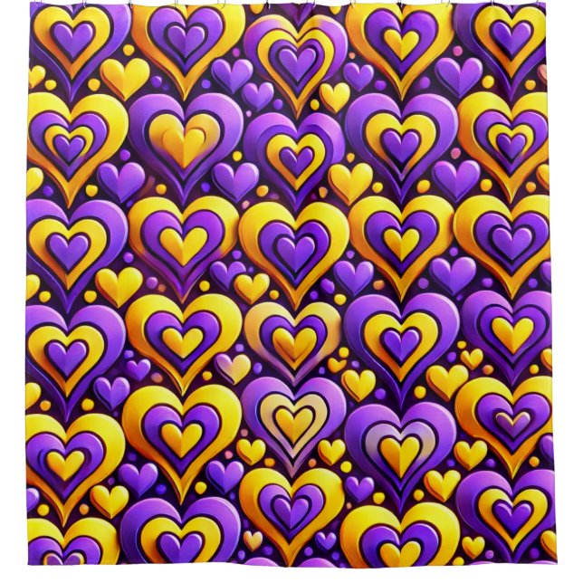 Heart Pattern Shower Curtain (Front)