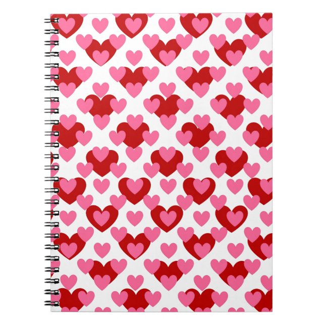 Heart Pattern Spiral Notebook (Front)