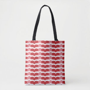 Heart pattern tote bag