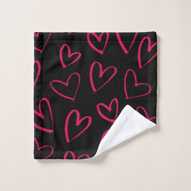 heart pattern valentine day wash cloth (Wash Cloth)