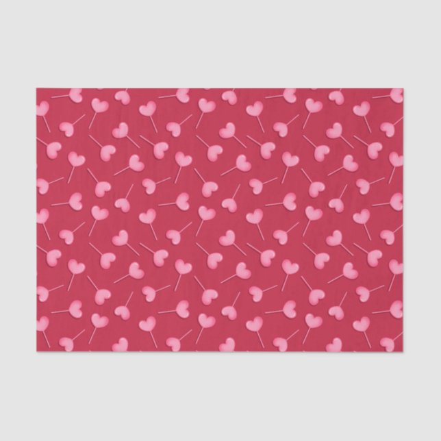 Heart Pattern Valentines Tissue Paper (Front)