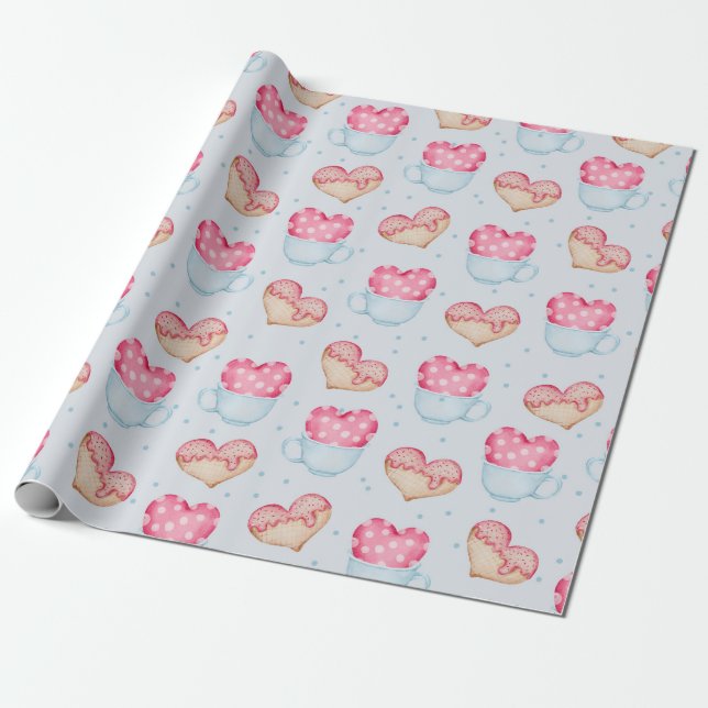 Heart Pattern Wrapping Paper (Unrolled)
