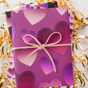 Heart pattern wrapping paper sheet