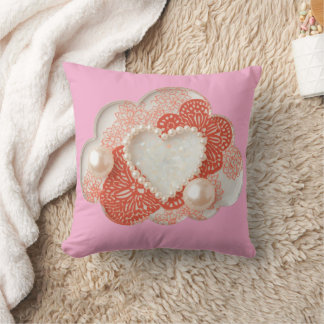 Heart patterns AI art  Cushion