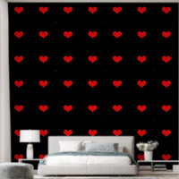 Heart Patterns Red Black Custom Colour Cute Lovely