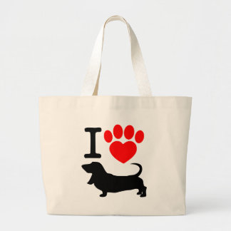 Heart paw large tote bag