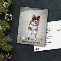 Heart Paw Love & Joy Pet Photo Happy Holidays