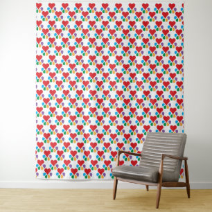 Heart-Paw Pattern Footprints Decorate With Love! Tapestry