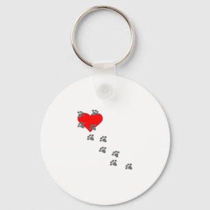Heart (Paw Prints) Key Ring