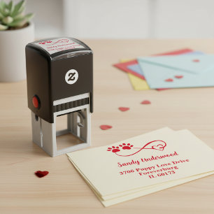 Heart & Paws Pre-Inked Return Address Stamp