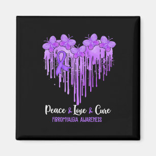 Heart Peace Love Cure Fibromyalgia Awareness Magnet