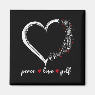 Heart Peace Love Golf Player Srt Lovers Outfit Wom Magnet