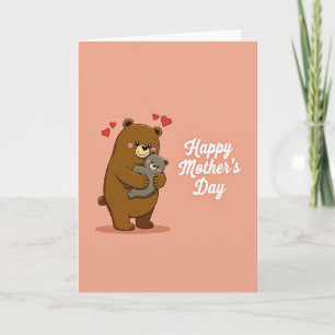 Heart Peach Mothers Day Card