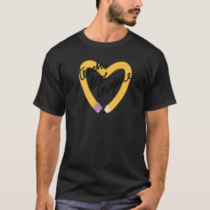 Heart Pencil Teach Love Inspire Teacher Back To S T-Shirt