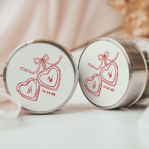 Heart Pendant Red Wedding Engagement Party Favors Classic Round Sticker