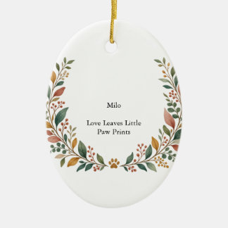 Heart Pet Botanical Ceramic Oval Tree Decoration