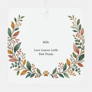 Heart Pet Botanical Metal Square Tree Decoration