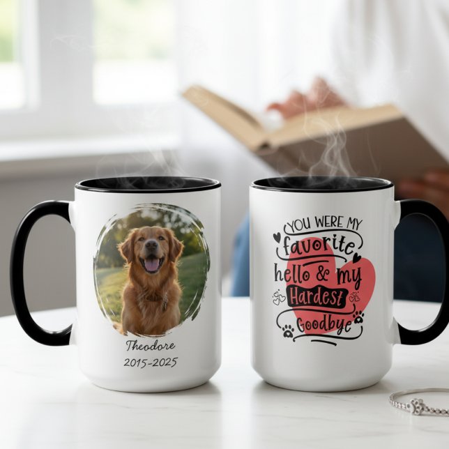 Heart Pet Memorial Photo Mug (Pet memorial coffee mug)