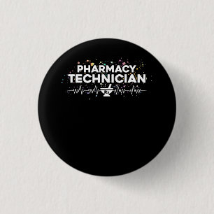 Heart Pharmacy Technician Pharmacist Pharmacy Tech 3 Cm Round Badge