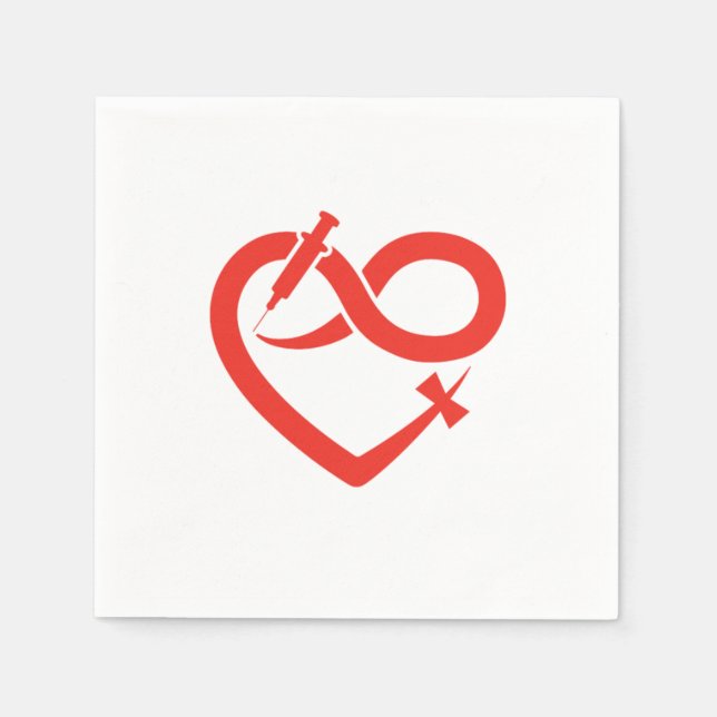 Heart Phlebotomy Syringe Phlebotomist Blood Gift Napkin (Front)