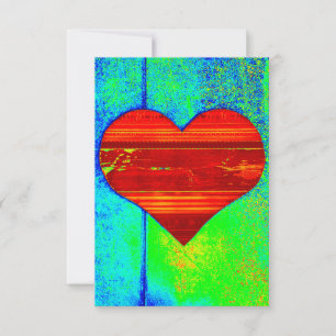 Heart Photo Art blue red green Artisan Love Thank You Card
