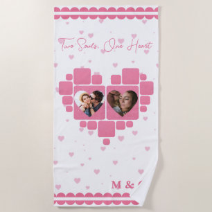 Heart Photo Blanket with Custom Pictures, Monogram