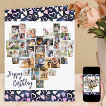 Heart Photo Collage 36 Pic Hearts Any Age Birthday