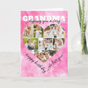 Heart Photo Collage Birthday Card – Loving Group G
