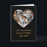 Heart Photo Collage Black Wedding Anniversary Card<br><div class="desc">Celebrate the special moments with your loved one with this Heart Shape Photo Collage design. This customisable picture collage design is perfect for creating a personalised and heartfelt gift featuring cherished moments, creating a visual journey of the precious memories you've shared. Great for birthday, wedding anniversary, Valentine's Day or any...</div>