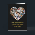 Heart Photo Collage Black Wedding Anniversary Card<br><div class="desc">Celebrate the special moments with your loved one with this Heart Shape Photo Collage design. This customisable picture collage design is perfect for creating a personalised and heartfelt gift featuring cherished moments, creating a visual journey of the precious memories you've shared. Great for birthday, wedding anniversary, Valentine's Day or any...</div>