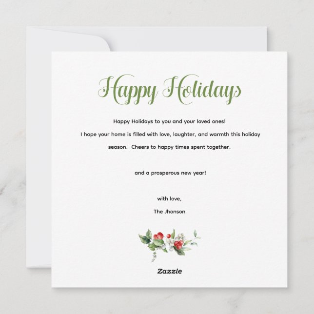 Heart Photo Collage Handwritten Happy Holiday (Back)