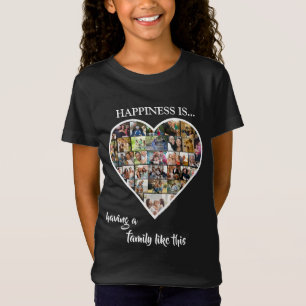 Heart Photo Collage   Happiness is Having a Family T-Shirt