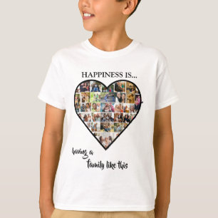 Heart Photo Collage   Happiness is Having a Family T-Shirt