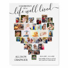 Heart Photo Collage Life Well Lived Custom Funeral