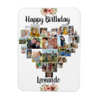 Heart Photo Collage Personalised Script Birthday