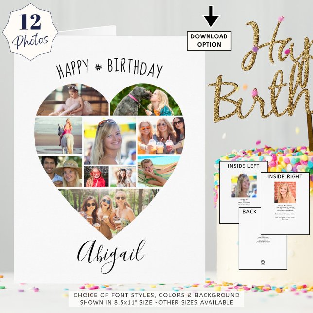 Heart Photo Collage Script Personalised Birthday (Creator Uploaded)
