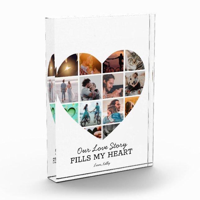 Heart Photo Collage Valentine's Custom Text Vday (Left)